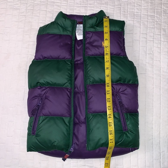 Ralph Lauren Polo Reversible Down Feather Puffer Vest, Purple & Green, Size 6X - Picture 10 of 16